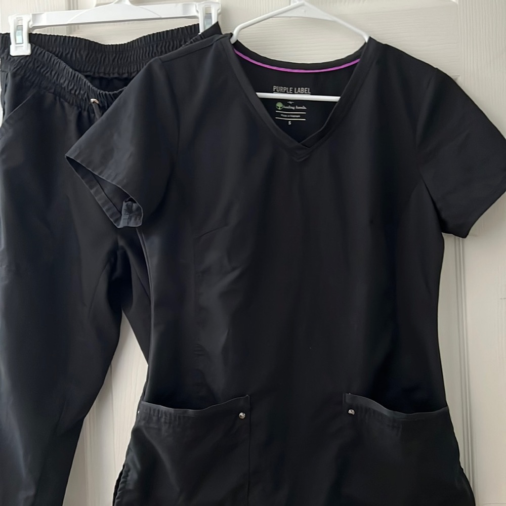 🩺Purple Label Yoga Style Black Scrub Set 🩺